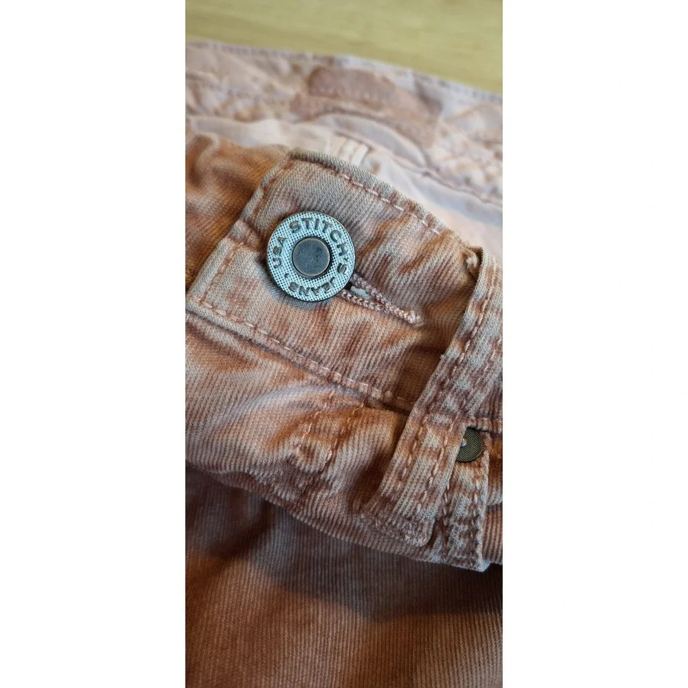 Stitch's Jeans Mens Corduroy Pants 31x32 Rustic Rust Straight Leg Distressed